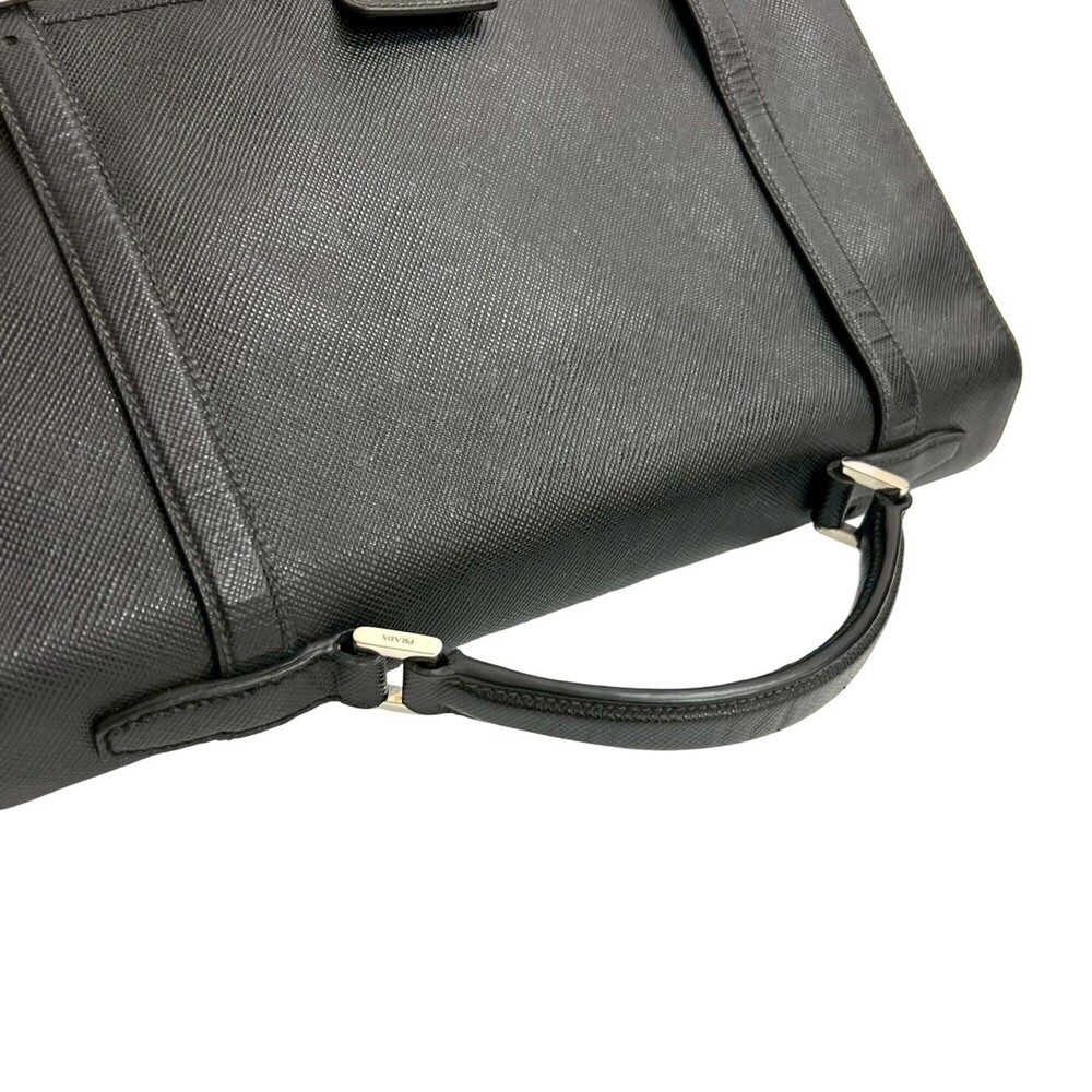 PRADA Black Leather Saffiano Shoulder Bag - Picture 4 of 10